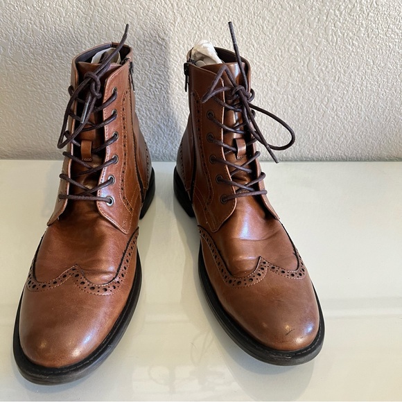 Unlisted by Kenneth Cole Men\'s Size 12 Brown Lace Up  Zip Boots